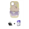 MARSİLYAN™- iPhone 12 Kılıf Akış Yansıma - Siyah Bilvis 5in1 3D Magic Cam Ekran Koruyucu + Kamera Lens Koruma Cam - SF