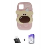 MARSİLYAN™- iPhone 12 Kılıf Akış Yansıma - Siyah Bilvis 5in1 3D Magic Cam Ekran Koruyucu + Kamera Lens Koruma Cam - SF