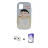 MARSİLYAN™- iPhone 12 Kılıf Akış Yansıma - Siyah Bilvis 5in1 3D Magic Cam Ekran Koruyucu + Rainbow Kamera Lens Koruma Cam - MR