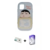 MARSİLYAN™- iPhone 12 Kılıf Akış Yansıma - Siyah Bilvis 5in1 3D Magic Cam Ekran Koruyucu + Rainbow Kamera Lens Koruma Cam - YL