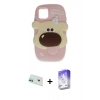 MARSİLYAN™- iPhone 12 Kılıf Akış Yansıma - Siyah Bilvis 5in1 3D Magic Cam Ekran Koruyucu + Rainbow Kamera Lens Koruma Cam - YL