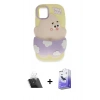 MARSİLYAN™- iPhone 12 Kılıf Akış Yansıma - Siyah Bilvis 5in1 5D Magic Hayalet Cam Ekran Koruyucu + Kamera Lens Koruma Cam - SF