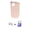 MARSİLYAN™- iPhone 12 Kılıf Akış Yansıma - Siyah Bilvis 5in1 5D Magic Hayalet Cam Ekran Koruyucu + Mor Rainbow Kamera Lens Koruma Cam