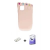 MARSİLYAN™- iPhone 12 Kılıf Akış Yansıma - Siyah Bilvis 5in1 5D Magic Hayalet Cam Ekran Koruyucu + Renkli Kamera Lens Koruma Cam - TU