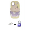 MARSİLYAN™- iPhone 12 Kılıf Akış Yansıma - Siyah Bilvis 5in1 5D Magic Hayalet Cam Ekran Koruyucu + Renkli Kamera Lens Koruma Cam - YL