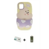MARSİLYAN™- iPhone 12 Kılıf Akış Yansıma - Siyah Joko Magic 5D Hayalet Cam + Yeşil Rainbow Kamera Lens Koruma Cam