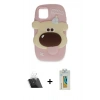 MARSİLYAN™- iPhone 12 Kılıf Akış Yansıma - Siyah Polymer Nano Ekran Koruyucu + Kamera Lens Koruma Cam - SF