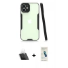 MARSİLYAN™- iPhone 12 Kılıf Atlas Asil Serisi - Şeffaf Pasifik Cam Ekran Koruyucu + Kamera Lens Koruma Cam - SF