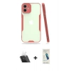 MARSİLYAN™- iPhone 12 Kılıf Atlas Asil Serisi - Şeffaf Pasifik Cam Ekran Koruyucu + Kamera Lens Koruma Cam - SF