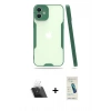 MARSİLYAN™- iPhone 12 Kılıf Atlas Asil Serisi - Şeffaf Pasifik Cam Ekran Koruyucu + Kamera Lens Koruma Cam - SF