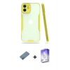 MARSİLYAN™- iPhone 12 Kılıf Atlas Asil Serisi - Siyah Bilvis 5in1 3D Magic Cam Ekran Koruyucu + Metal Kamera Lens Koruma Cam - AKYL
