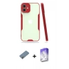 MARSİLYAN™- iPhone 12 Kılıf Atlas Asil Serisi - Siyah Bilvis 5in1 3D Magic Cam Ekran Koruyucu + Metal Kamera Lens Koruma Cam - AKYL