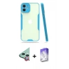 MARSİLYAN™- iPhone 12 Kılıf Atlas Asil Serisi - Siyah Bilvis 5in1 3D Magic Cam Ekran Koruyucu + Raze Metal Kamera Lens - KI