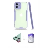 MARSİLYAN™- iPhone 12 Kılıf Atlas Asil Serisi - Siyah Bilvis 5in1 3D Magic Cam Ekran Koruyucu + Raze Metal Kamera Lens - KI
