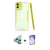 MARSİLYAN™- iPhone 12 Kılıf Atlas Asil Serisi - Siyah Bilvis 5in1 3D Magic Cam Ekran Koruyucu + Raze Metal Kamera Lens - KI