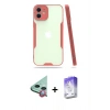 MARSİLYAN™- iPhone 12 Kılıf Atlas Asil Serisi - Siyah Bilvis 5in1 3D Magic Cam Ekran Koruyucu + Raze Metal Kamera Lens - KI