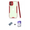MARSİLYAN™- iPhone 12 Kılıf Atlas Asil Serisi - Siyah Bilvis 5in1 3D Magic Cam Ekran Koruyucu + Metal Kamera Lens Koruma Cam - MI