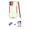 MARSİLYAN™- iPhone 12 Kılıf Atlas Asil Serisi - Siyah Bilvis 5in1 3D Magic Cam Ekran Koruyucu + Metal Kamera Lens Koruma Cam - MI