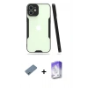MARSİLYAN™- iPhone 12 Kılıf Atlas Asil Serisi - Siyah Bilvis 5in1 3D Magic Cam Ekran Koruyucu + Shine Kamera Lens Koruma Cam - MI