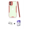 MARSİLYAN™- iPhone 12 Kılıf Atlas Asil Serisi - Siyah Bilvis 5in1 3D Magic Cam Ekran Koruyucu + Rainbow Kamera Lens Koruma Cam - MR