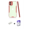 MARSİLYAN™- iPhone 12 Kılıf Atlas Asil Serisi - Siyah Bilvis 5in1 3D Magic Cam Ekran Koruyucu + Renkli Kamera Lens Koruma Cam - SI