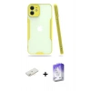 MARSİLYAN™- iPhone 12 Kılıf Atlas Asil Serisi - Siyah Bilvis 5in1 3D Magic Cam Ekran Koruyucu + Renkli Kamera Lens Koruma Cam - SI