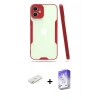 MARSİLYAN™- iPhone 12 Kılıf Atlas Asil Serisi - Siyah Bilvis 5in1 3D Magic Cam Ekran Koruyucu + Renkli Kamera Lens Koruma Cam - SI