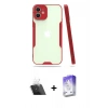 MARSİLYAN™- iPhone 12 Kılıf Atlas Asil Serisi - Siyah Bilvis 5in1 3D Magic Cam Ekran Koruyucu + Kamera Lens Koruma Cam - SF