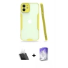 MARSİLYAN™- iPhone 12 Kılıf Atlas Asil Serisi - Siyah Bilvis 5in1 3D Magic Cam Ekran Koruyucu + Kamera Lens Koruma Cam - SF