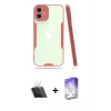 MARSİLYAN™- iPhone 12 Kılıf Atlas Asil Serisi - Siyah Bilvis 5in1 3D Magic Cam Ekran Koruyucu + Kamera Lens Koruma Cam - SF