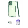 MARSİLYAN™- iPhone 12 Kılıf Atlas Asil Serisi - Siyah Bilvis 5in1 3D Magic Cam Ekran Koruyucu + Rainbow Kamera Lens Koruma Cam - YL