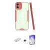 MARSİLYAN™- iPhone 12 Kılıf Atlas Asil Serisi - Siyah Bilvis 5in1 3D Magic Cam Ekran Koruyucu + Renkli Kamera Lens Koruma Cam - YL