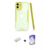 MARSİLYAN™- iPhone 12 Kılıf Atlas Asil Serisi - Siyah Bilvis 5in1 3D Magic Cam Ekran Koruyucu + Renkli Kamera Lens Koruma Cam - YL