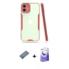 MARSİLYAN™- iPhone 12 Kılıf Atlas Asil Serisi - Siyah Bilvis 5in1 5D Magic Hayalet Cam Ekran Koruyucu + Metal Kamera Lens Koruma Cam - AKYL