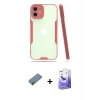 MARSİLYAN™- iPhone 12 Kılıf Atlas Asil Serisi - Siyah Bilvis 5in1 5D Magic Hayalet Cam Ekran Koruyucu + Shine Kamera Lens Koruma Cam - GD