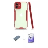 MARSİLYAN™- iPhone 12 Kılıf Atlas Asil Serisi - Siyah Bilvis 5in1 5D Magic Hayalet Cam Ekran Koruyucu + Shine Kamera Lens Koruma Cam - GD
