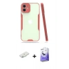 MARSİLYAN™- iPhone 12 Kılıf Atlas Asil Serisi - Siyah Bilvis 5in1 5D Magic Hayalet Cam Ekran Koruyucu + Renkli Kamera Lens Koruma Cam - SI