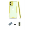 MARSİLYAN™- iPhone 12 Kılıf Atlas Asil Serisi - Siyah Joko Magic 5D Hayalet Cam + Shine Kamera Lens Koruma Cam - SABE
