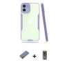 MARSİLYAN™- iPhone 12 Kılıf Atlas Asil Serisi - Siyah Joko Magic 5D Hayalet Cam + Shine Kamera Lens Koruma Cam - SABE