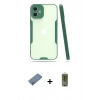 MARSİLYAN™- iPhone 12 Kılıf Atlas Asil Serisi - Siyah Joko Magic 5D Hayalet Cam + Shine Kamera Lens Koruma Cam - SABE
