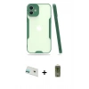 MARSİLYAN™- iPhone 12 Kılıf Atlas Asil Serisi - Siyah Joko Magic 5D Hayalet Cam + Rainbow Kamera Lens Koruma Cam - YL