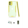 MARSİLYAN™- iPhone 12 Kılıf Atlas Asil Serisi - Siyah Joko Magic 5D Hayalet Cam + Rainbow Kamera Lens Koruma Cam - YL