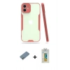 MARSİLYAN™- iPhone 12 Kılıf Atlas Asil Serisi - Siyah Polymer Nano Ekran Koruyucu + Shine Kamera Lens Koruma Cam - GS