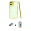 MARSİLYAN™- iPhone 12 Kılıf Atlas Asil Serisi - Siyah Polymer Nano Ekran Koruyucu + Shine Kamera Lens Koruma Cam - GS