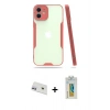 MARSİLYAN™- iPhone 12 Kılıf Atlas Asil Serisi - Siyah Polymer Nano Ekran Koruyucu + Rainbow Kamera Lens Koruma Cam - MR