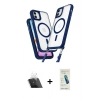 MARSİLYAN™- iPhone 12 Kılıf Atlas Doku Koleksiyonu - Şeffaf Pasifik Cam Ekran Koruyucu + Şeffaf Kamera Lens Koruma Cam