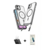 MARSİLYAN™- iPhone 12 Kılıf Atlas Doku Koleksiyonu - Şeffaf Pasifik Cam Ekran Koruyucu + Şeffaf Kamera Lens Koruma Cam