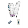 MARSİLYAN™- iPhone 12 Kılıf Atlas Doku Koleksiyonu - Şeffaf Pasifik Cam Ekran Koruyucu + Shine Kamera Lens Koruma Cam - SABE