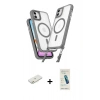 MARSİLYAN™- iPhone 12 Kılıf Atlas Doku Koleksiyonu - Şeffaf Pasifik Cam Ekran Koruyucu + Renkli Kamera Lens Koruma Cam - TU