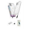 MARSİLYAN™- iPhone 12 Kılıf Atlas Doku Koleksiyonu - Şeffaf Pasifik Cam Ekran Koruyucu + Renkli Kamera Lens Koruma Cam - TU